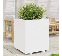 vidaXL Jardinera madera maciza de pino blanco 60x60x72,5 cm