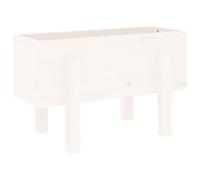 vidaXL Jardinera Madera Maciza de Pino Blanco 62x30x38 cm, Jardinera de Exterior, Jardinera para Flores, macetero para Tomates, Jardinera de Patio