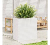 vidaXL Jardinera madera de pino impregnada 70x40x68,5 cm Color Pino natural, Blanco, Marrón cera y mas White