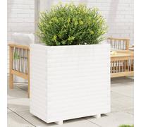 vidaXL Jardinera madera maciza de pino blanco 70x40x72,5 cm