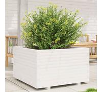Jardinera Madera Maciza De Pino Blanco 80x80x49,5 Cm Vidaxl