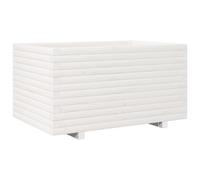 vidaXL Jardinera madera maciza de pino blanco 90x60x49,5 cm