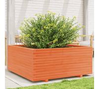 vidaXL Jardinera madera maciza de pino marrón cera 110x110x49,5 cm