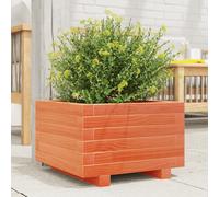 vidaXL Jardinera madera maciza de pino marrón cera 40x40x26,5 cm