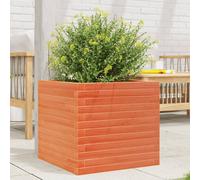 vidaXL Jardinera madera maciza de pino marrón cera 50x50x45,5 cm