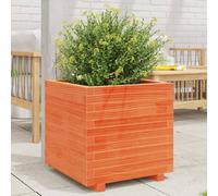 vidaXL Jardinera madera maciza de pino marrón cera 50x50x49,5 cm