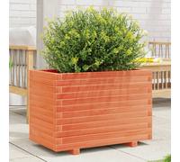 vidaXL Jardinera madera maciza de pino marrón cera 70x40x49,5 cm