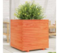 vidaXL Jardinera de madera maciza de pino 70x70x72 cm Color Pino natural, Blanco, Marrón cera y mas Wax brown