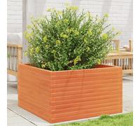 Jardinera Madera Maciza De Pino Marrón Cera 80x80x46 Cm Vidaxl