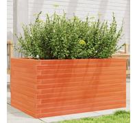 vidaXL Jardinera de madera maciza de pino 90x60x45,5 cm Color Pino natural, Blanco, Marrón cera y mas Wax brown