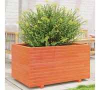 vidaXL Jardinera madera maciza de pino 90x60x49,5 cm Color Pino natural, Blanco, Marrón cera y mas Wax brown