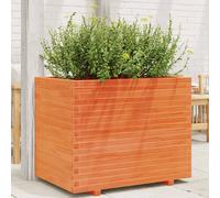 vidaXL Jardinera madera de pino impregnada 90x60x72 cm Color Pino natural, Blanco, Marrón cera y mas Wax brown