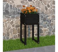 vidaXL Jardinera madera maciza de pino negro 40x40x81 cm