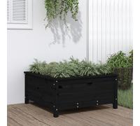 vidaXL Jardinera madera maciza de pino 82,5x82,5x39 cm Color Pino natural, Pino blanco, Pino gris y mas Black pine