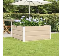 vidaXL Jardinera Marfil 100 x 100 x 45 cm Acero