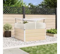 vidaXL Jardinera Marfil 100 x 100 x 77 cm Acero Galvanizado