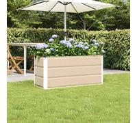 vidaXL Jardinera Marfil de acero 100×40×45 cm – Ideal para interior y exterior