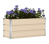 vidaXL Jardinera Marfil 100 x 40 x 45 cm Acero, Decoración para jardín y terraza, Maceta Moderna, Soporte de Acero Resistente, Ideal para Interior y Exterior