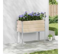 vidaXL Jardinera Marfil 100 x 45 x 90 cm Acero Galvanizado