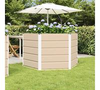 vidaXL Jardinera Marfil 129 x 129 x75 cm Acero