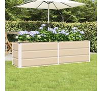 vidaXL Jardinera Marfil 160 x 40 x 45 cm Acero