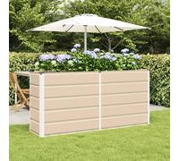 vidaXL Jardinera Marfil 160 x 40 x 75 cm Acero