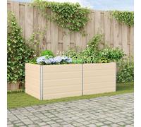 vidaXL Jardinera Marfil 195 x 100 x 75 cm Acero Galvanizado