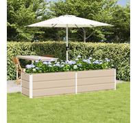 vidaXL Jardinera Marfil 195 x 50 x 45 cm Acero Galvanizado