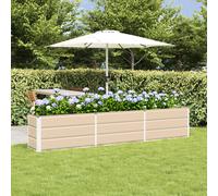 vidaXL Jardinera Marfil 240 x 40 x 45 cm Acero