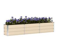 vidaXL Jardinera Marfil 240 x 40 x 45 cm Acero