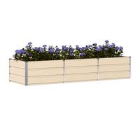 vidaXL Jardinera Marfil 240 x 80 x 45 cm Acero, Maceta Moderna y Resistente para jardín y terraza, Ideal para Interior, Exterior, decoración y Plantas