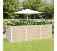 vidaXL Jardinera Marfil 240 x 80 x 75 cm Acero