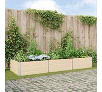 vidaXL Jardinera Marfil 290 x 100 x 45 cm Acero Galvanizado