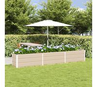 vidaXL Jardinera Marfil 290 x 50 x 45 cm Acero Galvanizado