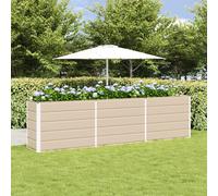 vidaXL Jardinera Marfil 290 x 50 x 75 cm Acero Galvanizado