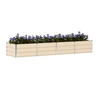 vidaXL Jardinera Marfil – Acero 320 x 80 x 45 cm, para jardín y terraza, moderna y resistente