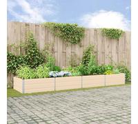 vidaXL Jardinera Marfil 385 x 100 x 45 cm Acero Galvanizado