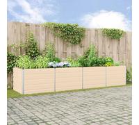 vidaXL Jardinera Marfil 385 x 100 x 75 cm Acero Galvanizado