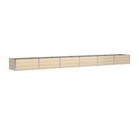 vidaXL Jardinera Marfil 600 x 80 x 45 cm Acero, Maceta Moderna y Resistente para jardín y terraza, Ideal para Interior, Exterior, decoración y Plantas