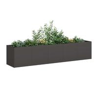 vidaXL Jardinera 200x40x40 cm – Acero laminado en frío – Negra