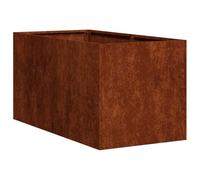 vidaXL Jardinera 40x80x40 cm oxidada – Acero corten, lecho elevado, bandeja para plantas