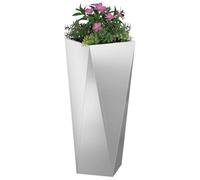 vidaXL Jardinera Plateado 30 x 30 x 75 cm Acero Galvanizado, Jardinera de Acero Rectangular, Resistente para Exterior, Decoración en Casa, Exhibición en Patio