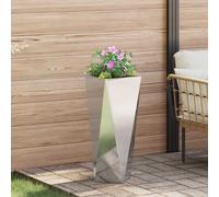 vidaXL Jardinera Plateado 30 x 30 x 75 cm Acero inoxidable