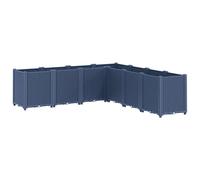 vidaXL Jardinera PP azul gris 160x160x53 cm