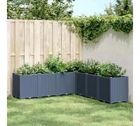 vidaXL Jardinera, Maceta para Plantas Hierbas Flores, Jardinera Modular, Macetero para Jardín Terraza Patio Balcón, PP Azul Gris 160x160x53 cm