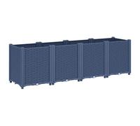 vidaXL Jardinera modular – Macetero PP para jardín 160x40x53 cm azul gris