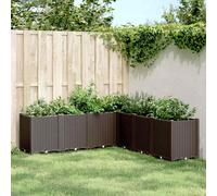 vidaXL Jardinera modular para exterior 160x160x53 cm PP Marrón para plantas
