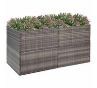 vidaXL Jardinera ratán sintético gris 157x80x80 cm