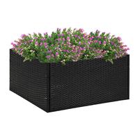 vidaXL Jardinera ratán sintético negra 80x80x40 cm