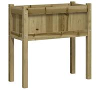 vidaXL Jardinera Rectangular Elevada con Patas para Exterior, Macetero de Plantas y Flores para Balcón Terraza, Madera de Pino Impregnada
